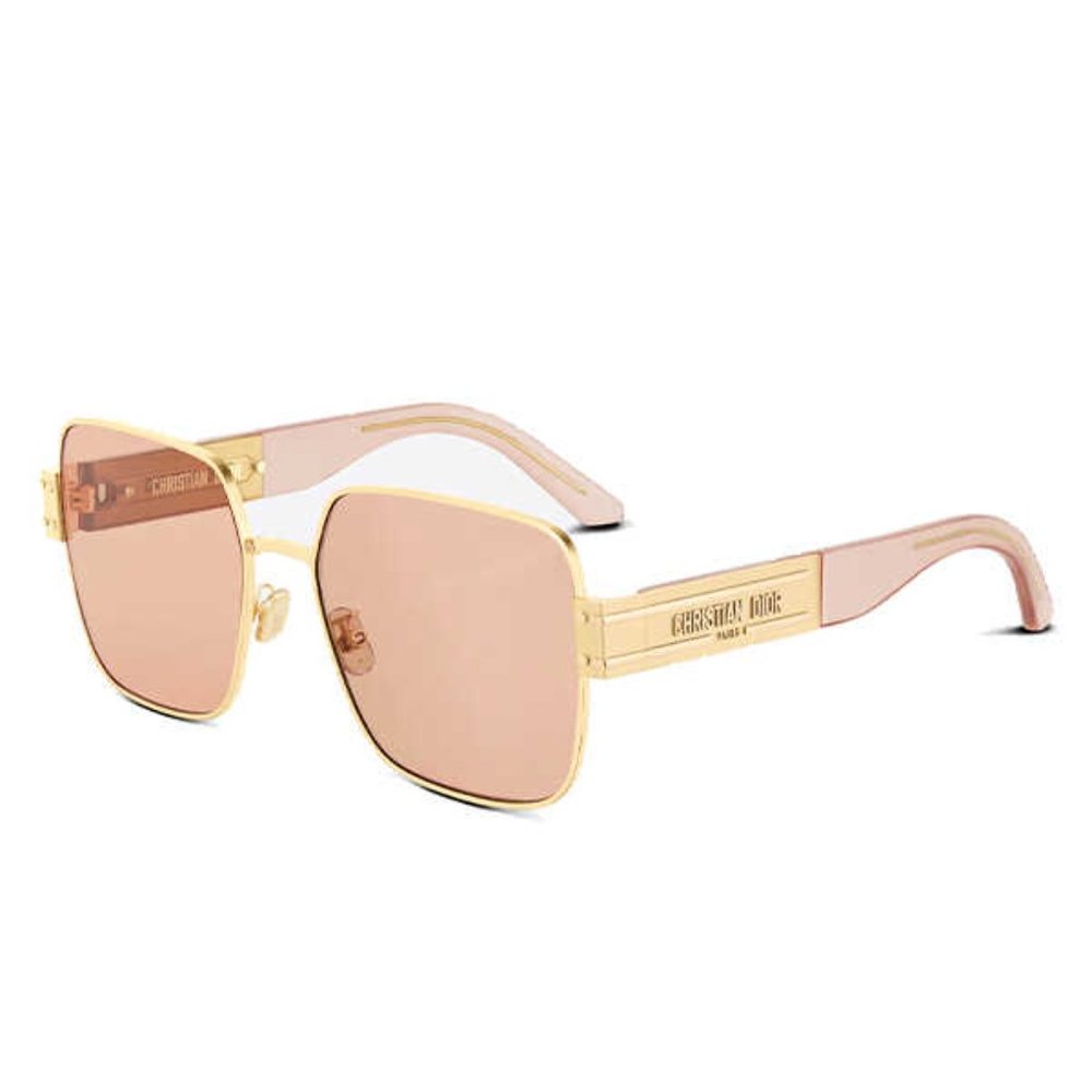 DIOR SIGNATURE S4U BOLO Nude Square Sunglasses Nude Gold Metal Frame Authentic
